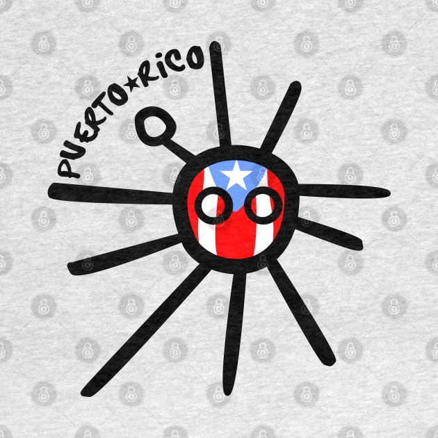 Puerto Rico Taino Sun Boricua Flag by bydarling